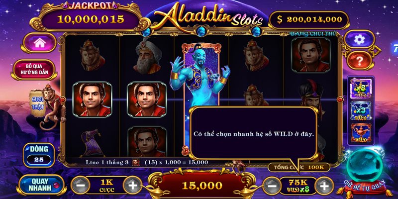 Bật mí những cách chơi Aladdin Slots Iwin bất bại