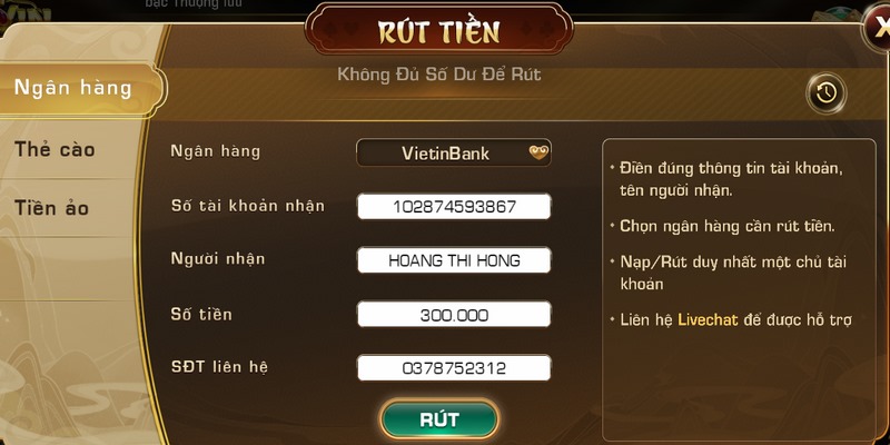 Có khá nhiều nguyên nhân khiến việc rút tiền không thành công