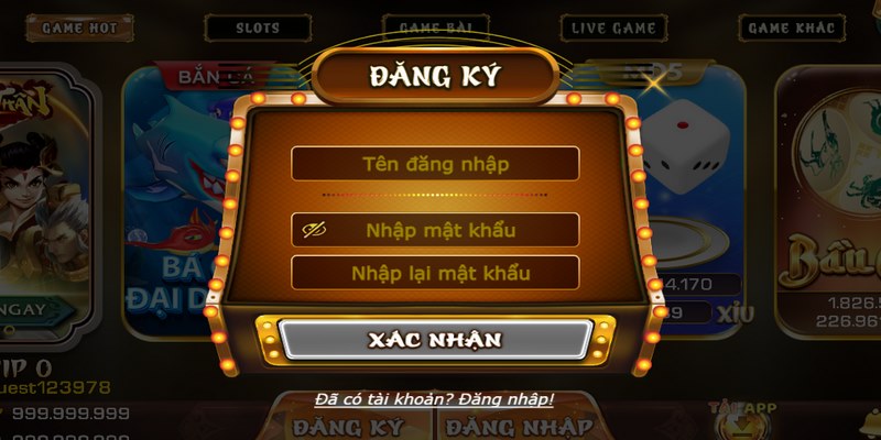 Khi đăng ký Iwin thành viên hãy điều thông tin theo hệ thống yêu cầu