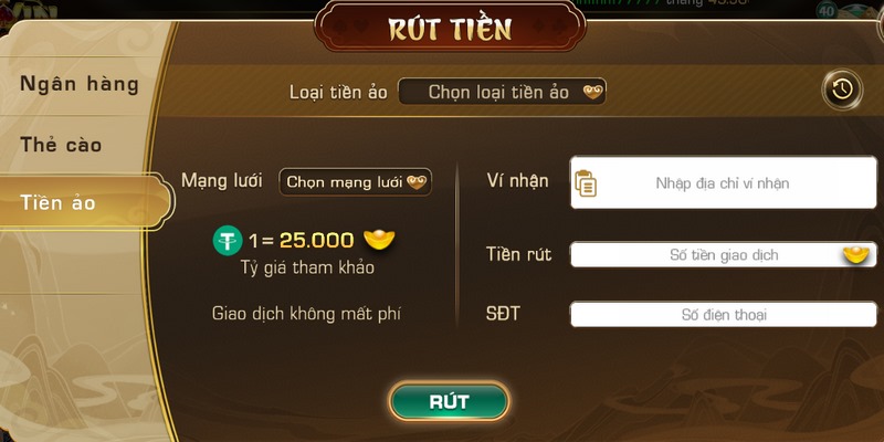 Khi đổi thưởng hãy đảm bảo kết nối internet vững chắc