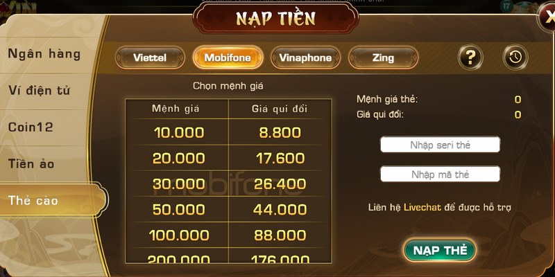 Nạp qua thẻ cào anh em có thể được hưởng chiết khấu cao hơn nữa