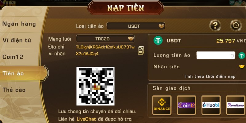 Thao tác nạp tiền được thực hiện đơn giản và nhanh chóng